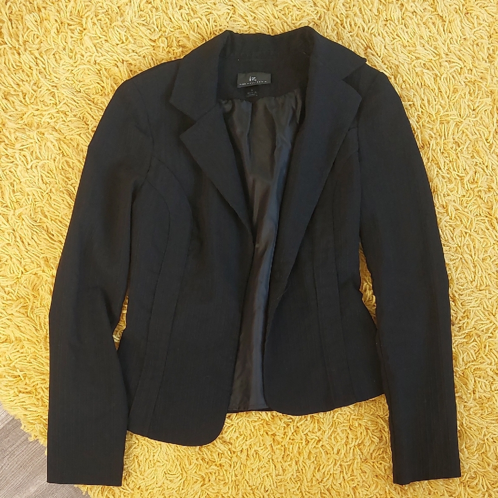 IZ Byer Classic Y2K Black Women's Blazer With Shoulderpads, Size Small